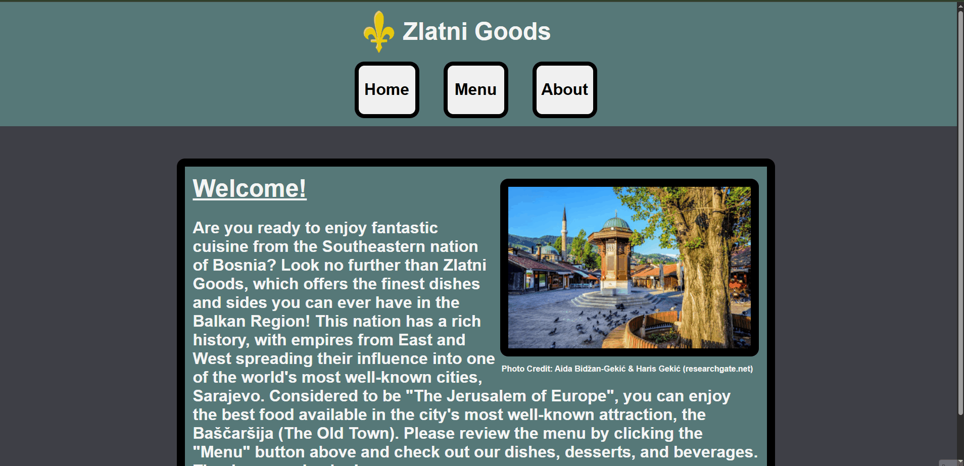 Restaurant Page